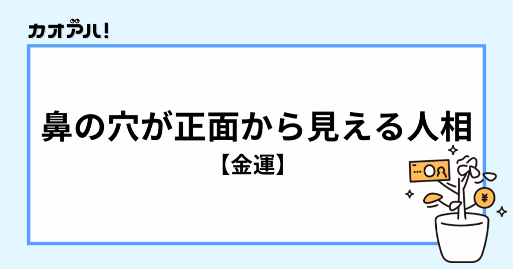 鼻の穴が正面から見える人相の金運
